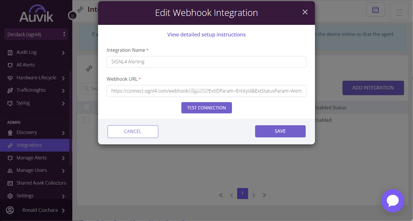Auvik SIGNL4 Integration